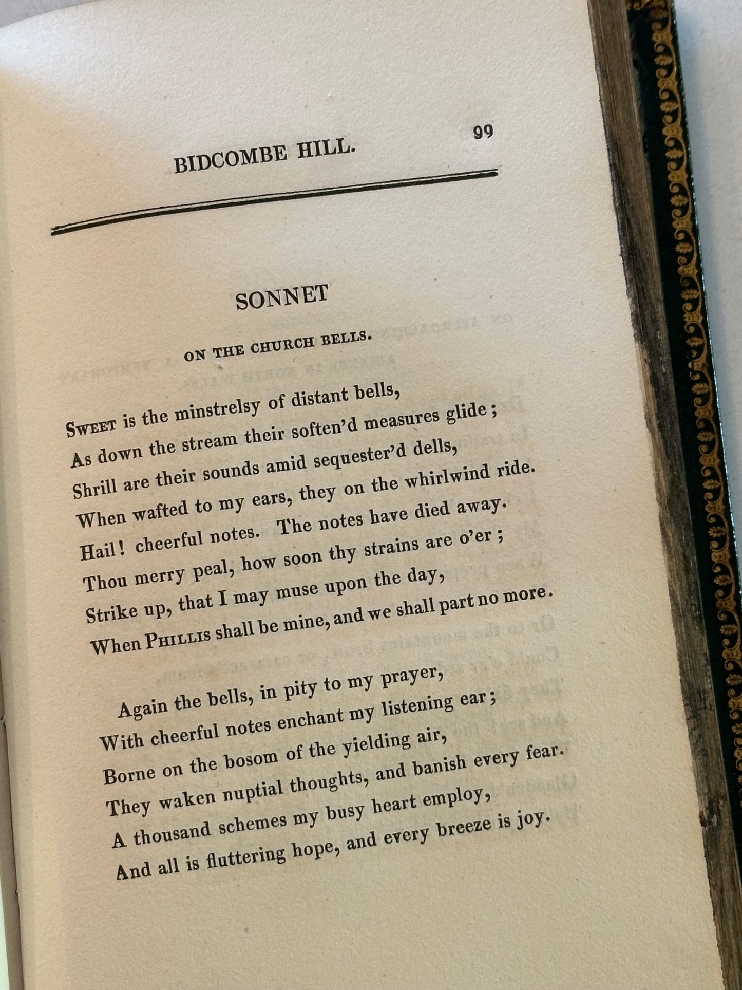 1808 Bidcombe Hill Poetry Book with Hidden Fore-edge Painting