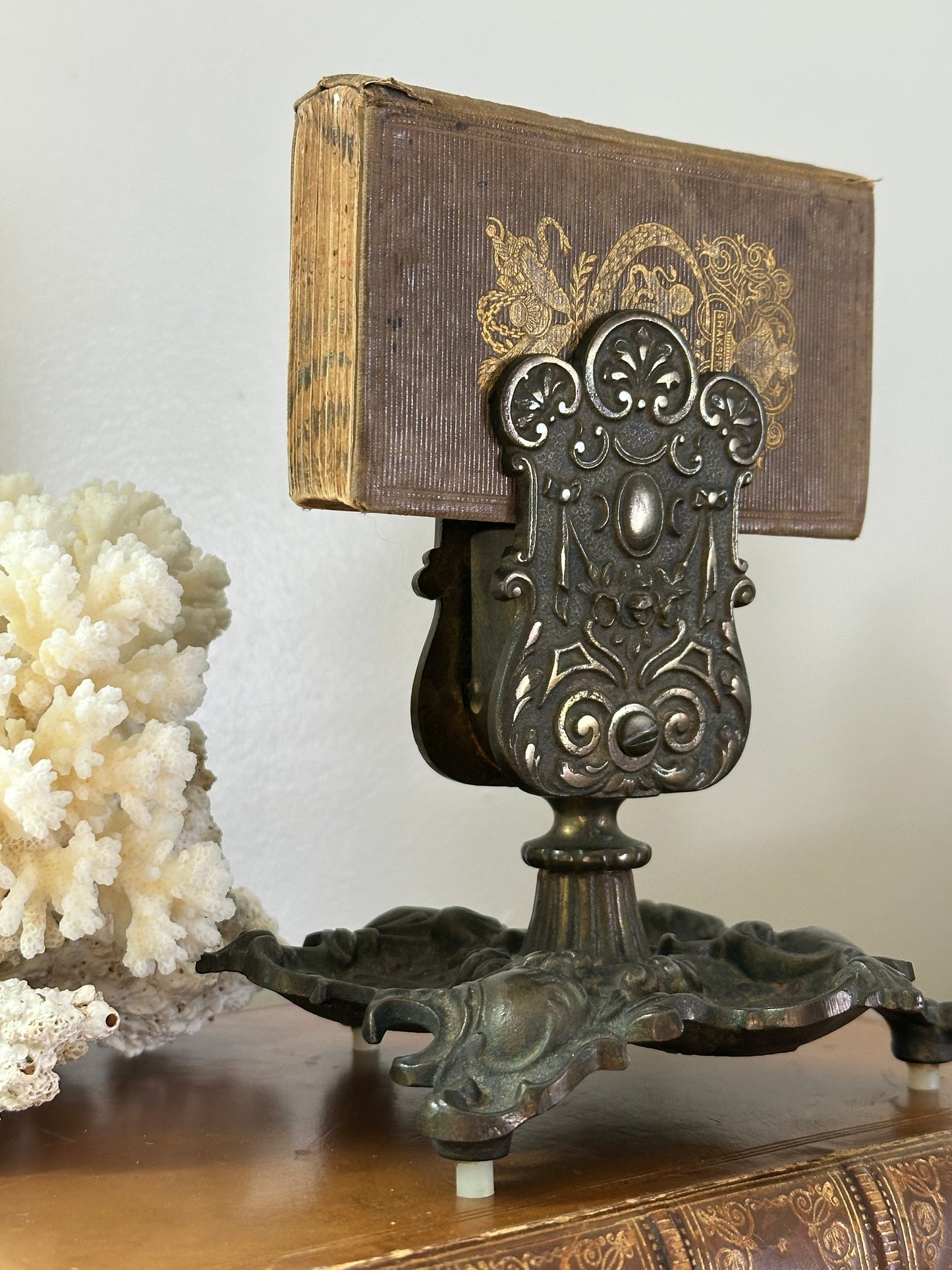 Antique Ornate Match Box Holder or Book Stand