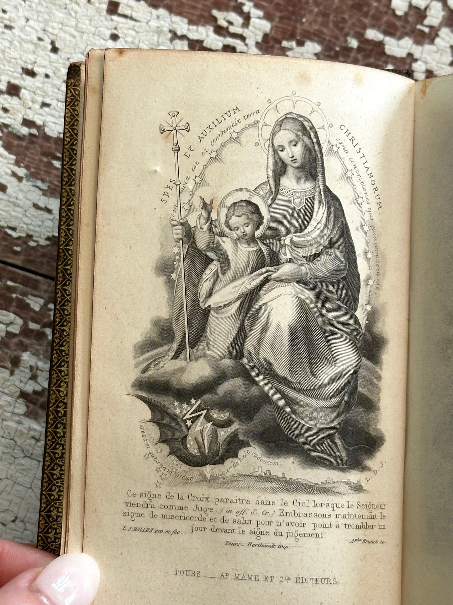 Rare 1862 French Prayer Book with Gauffered Edge- In French