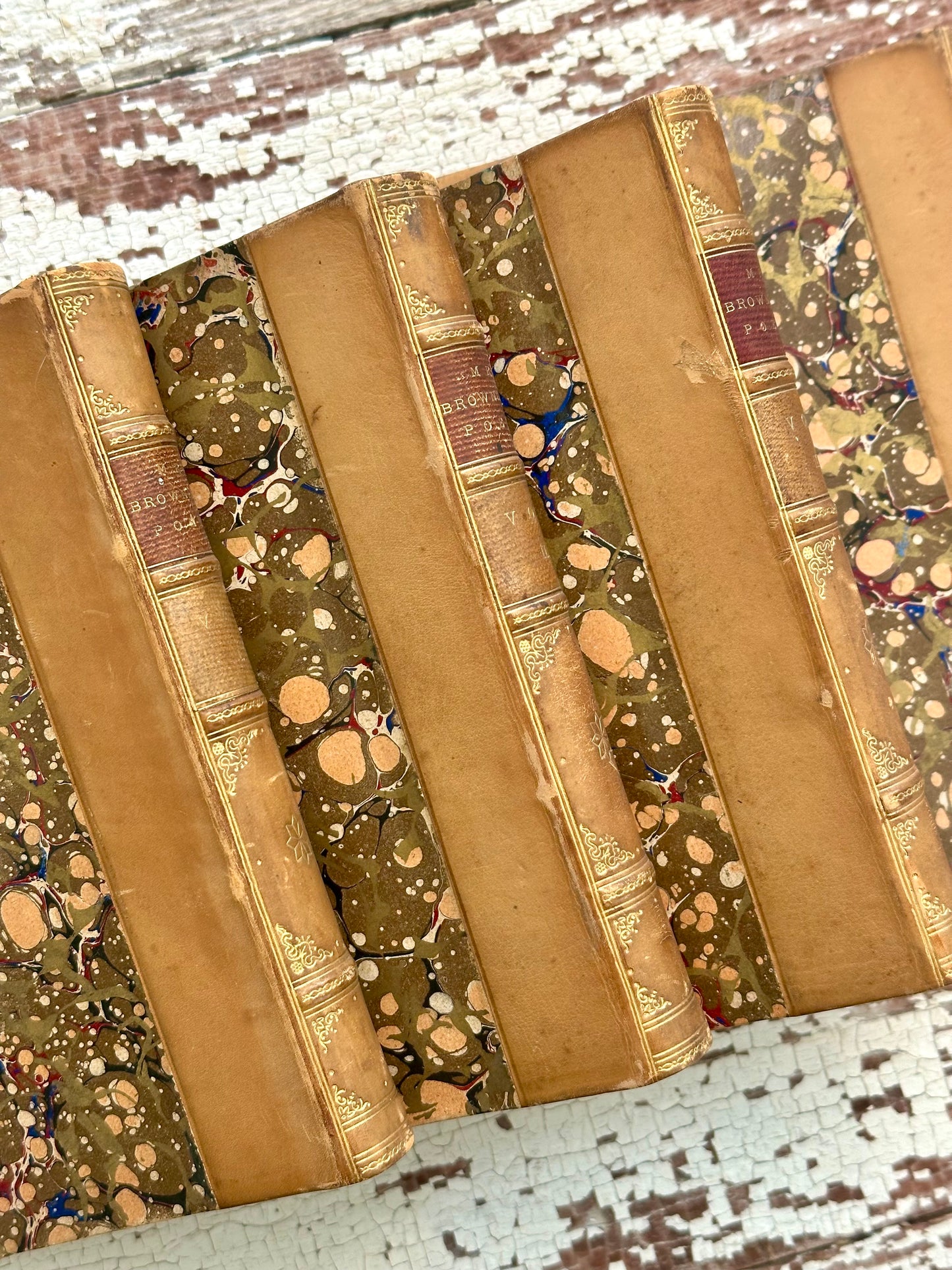 1885 The Poetical Works of Elizabeth Barrett Browning- Complete Set