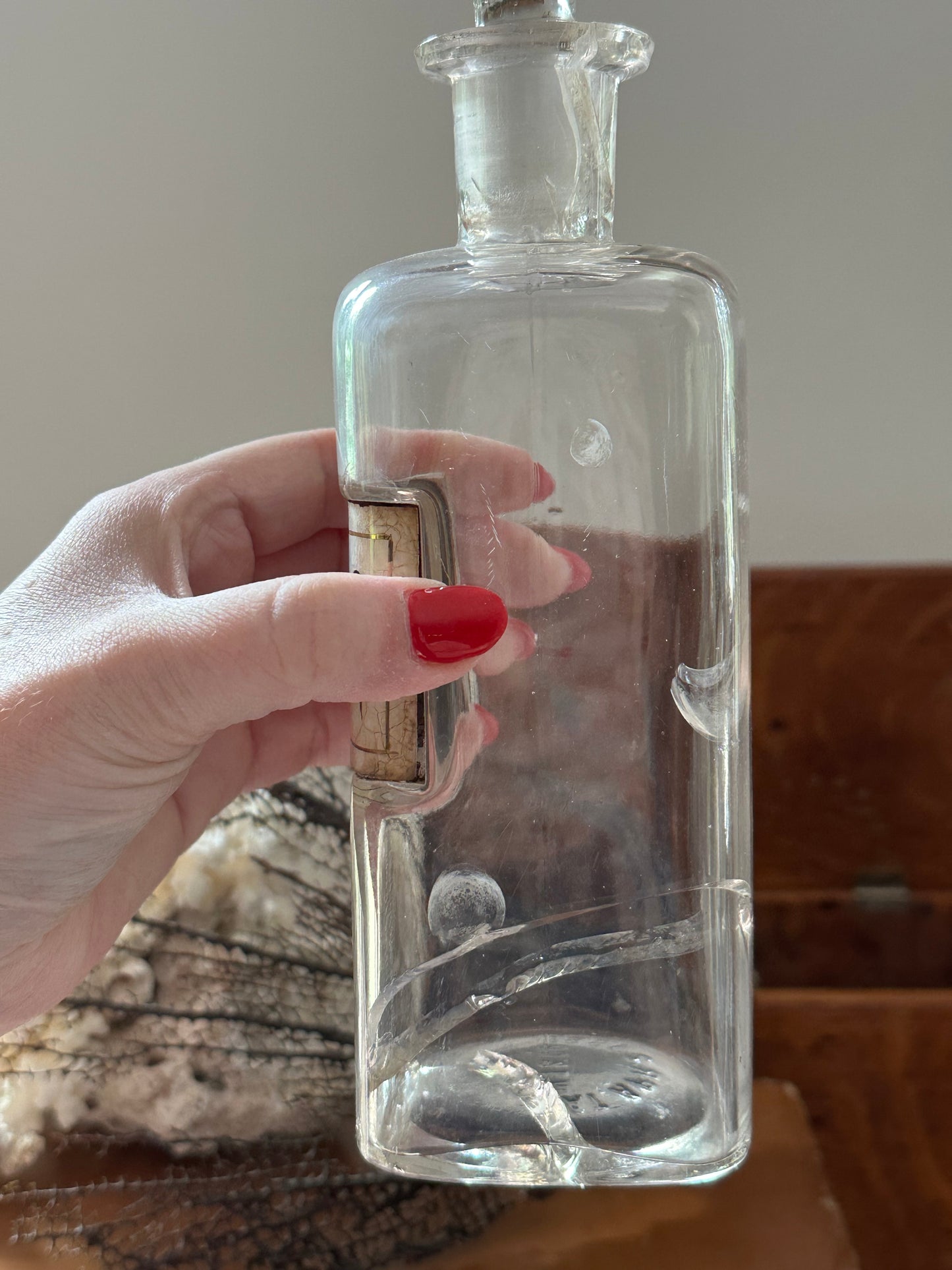 Antique Glass Apothecary Jars with Worn Labels