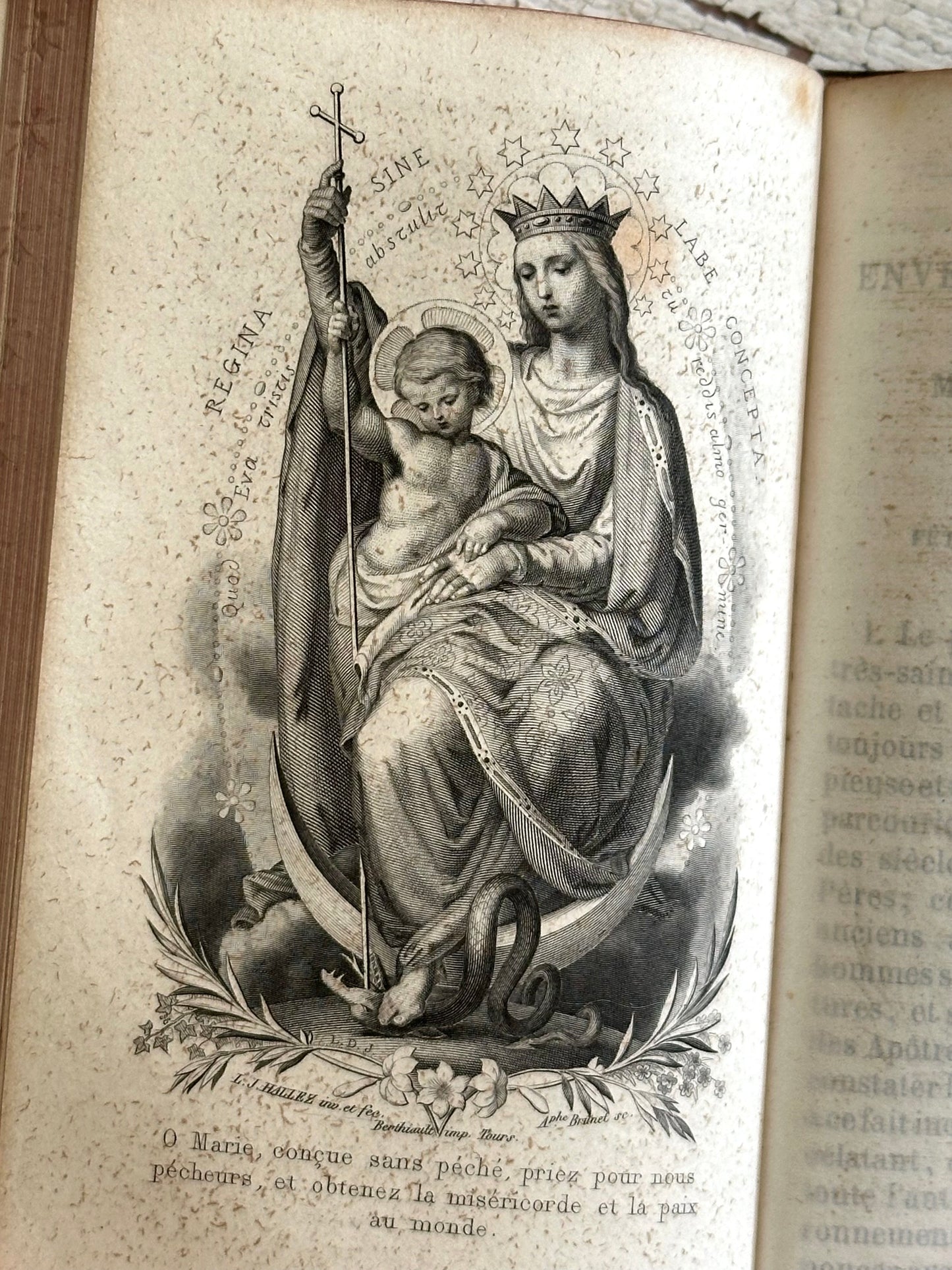 Rare 1862 French Prayer Book with Gauffered Edge- In French