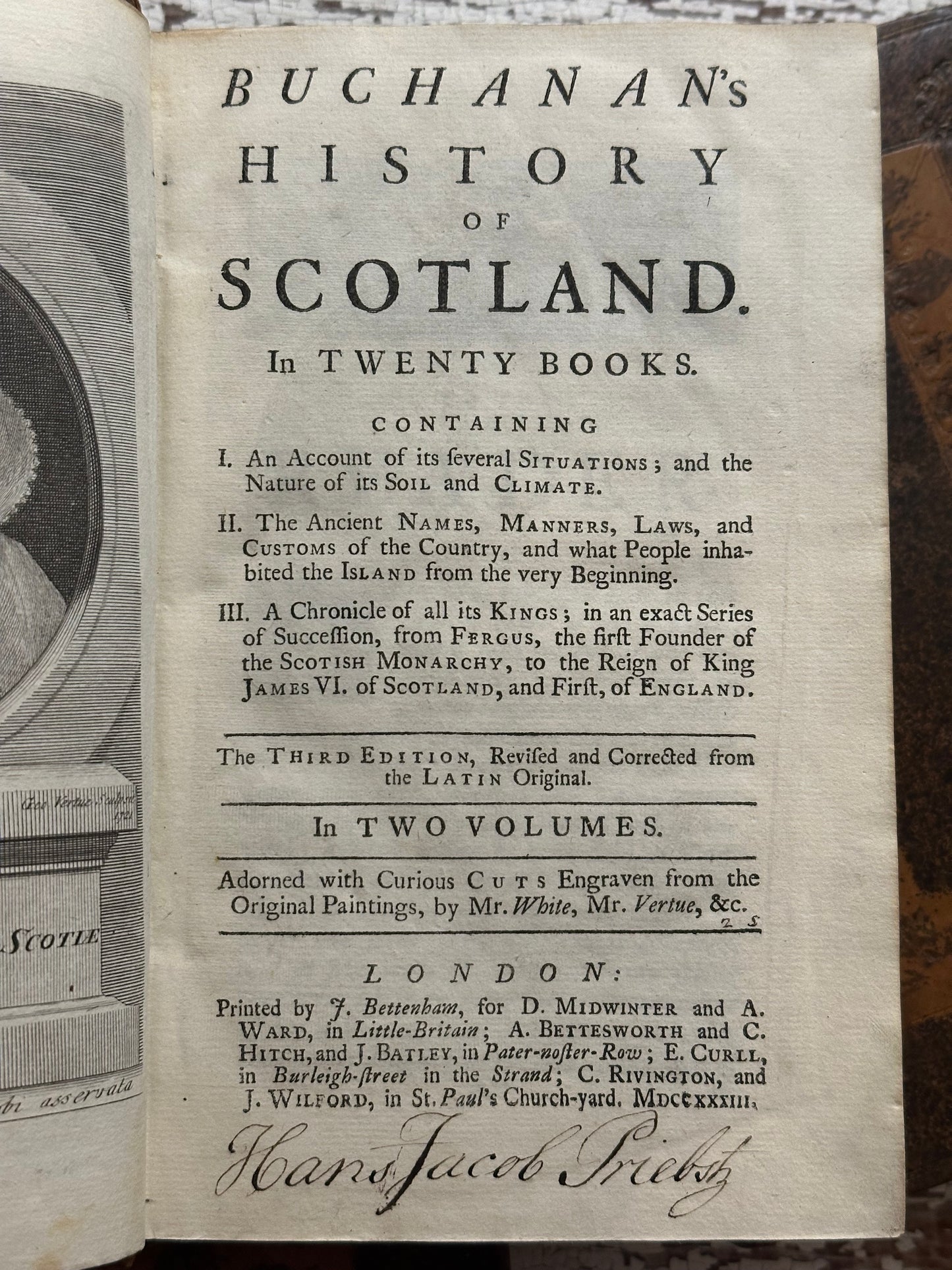 Very Rare-1733 Buchanan’s History of Scotland Book Set
