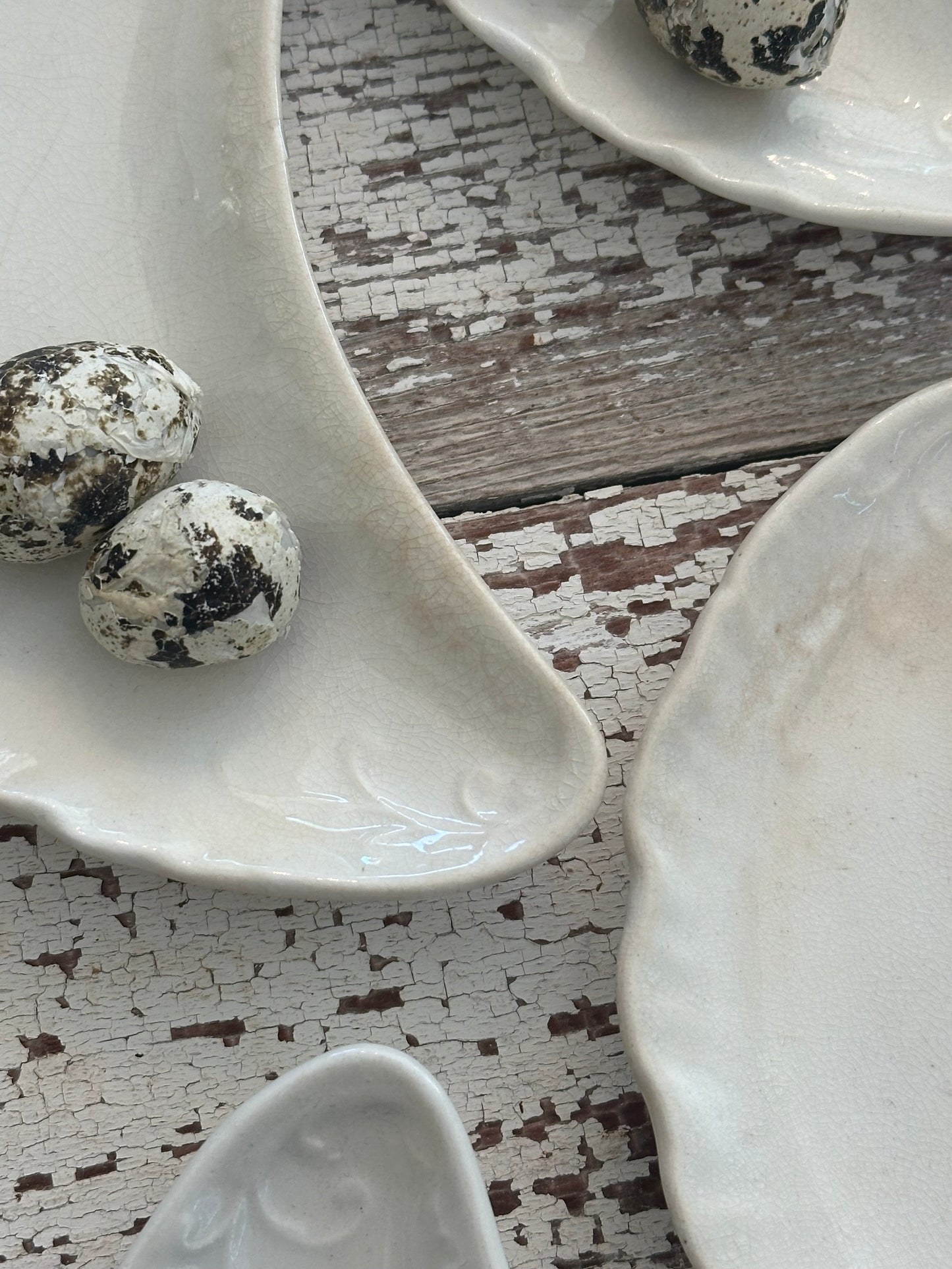 Set of 5 Bone Dishes or Moon Shaped Plates
