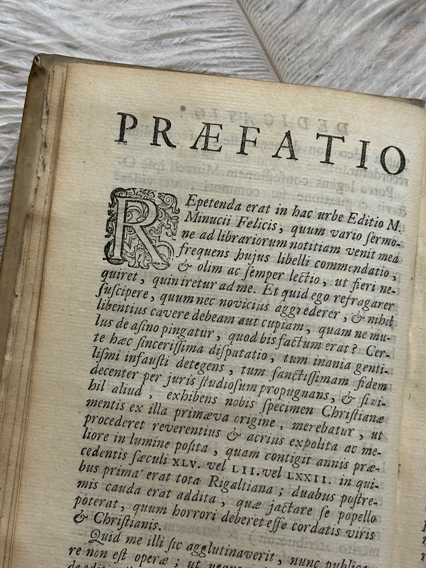 1709 M.Minucii Felicis Octavius Book in Latin- Full Vellum