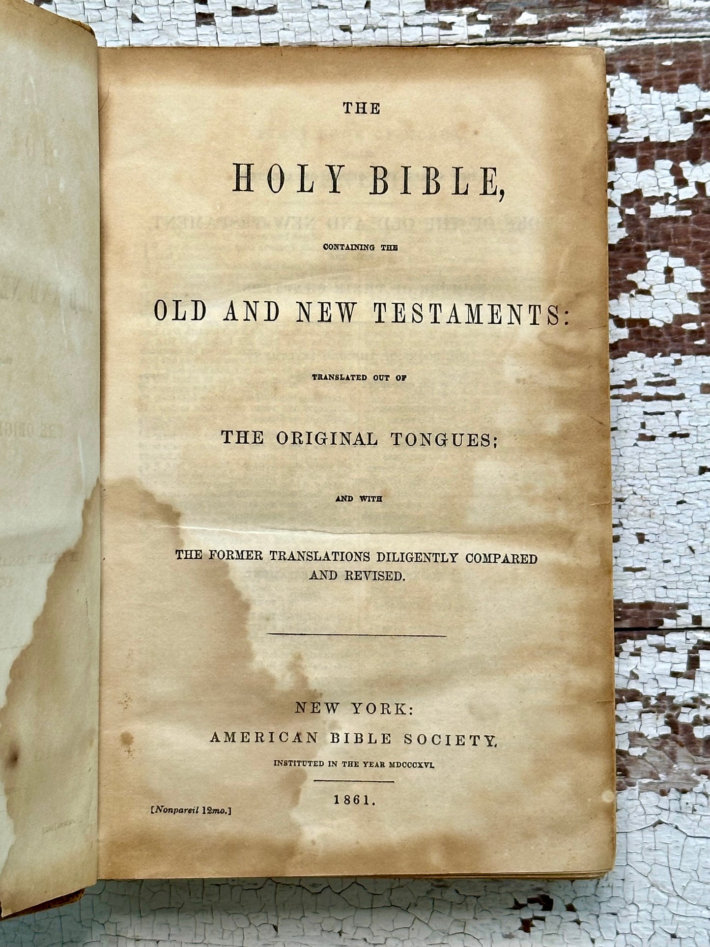 Rare 1861 Leather First Edition Holy Bible