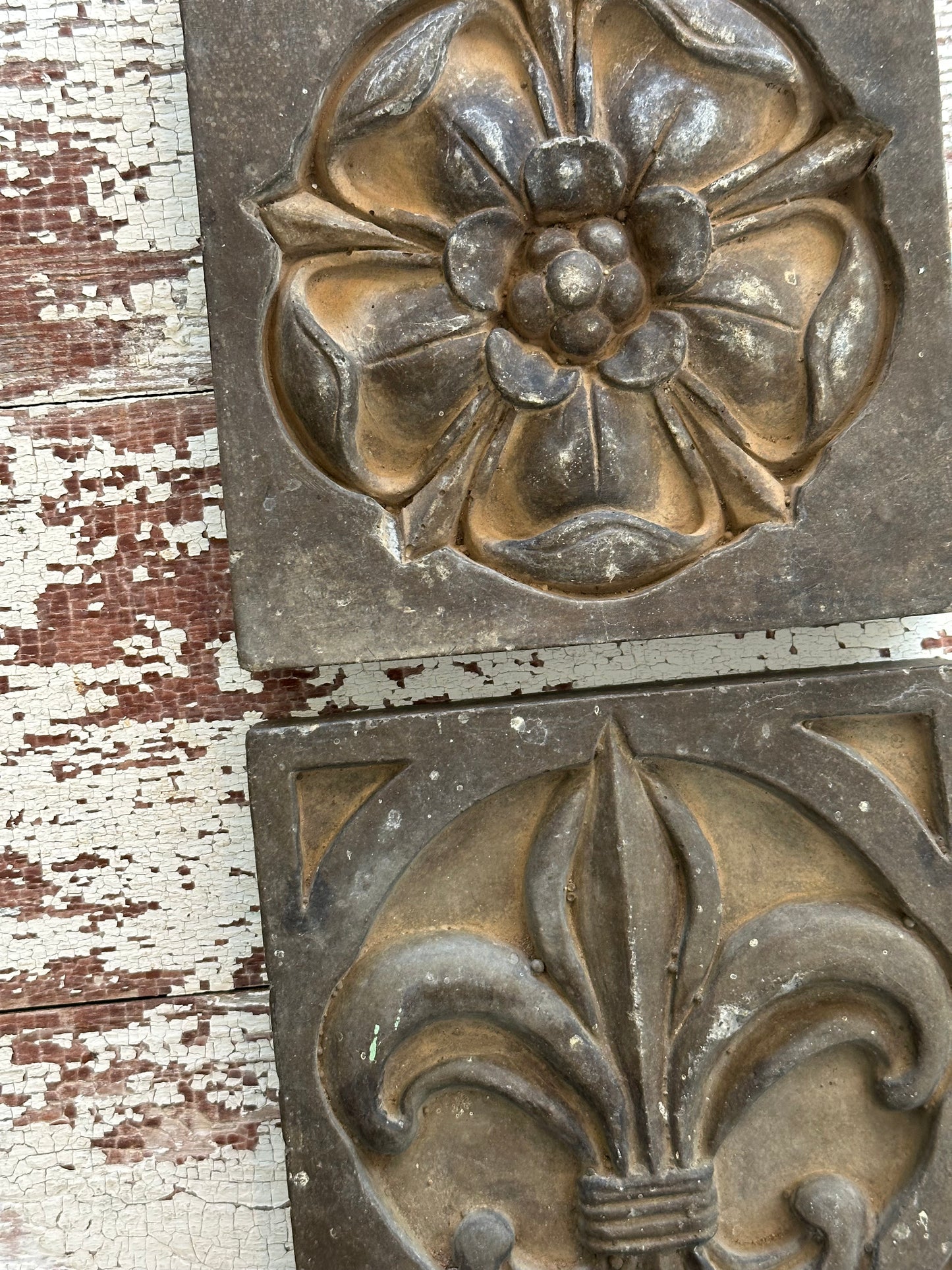 Pair of Decorative Stone Wall Plaques