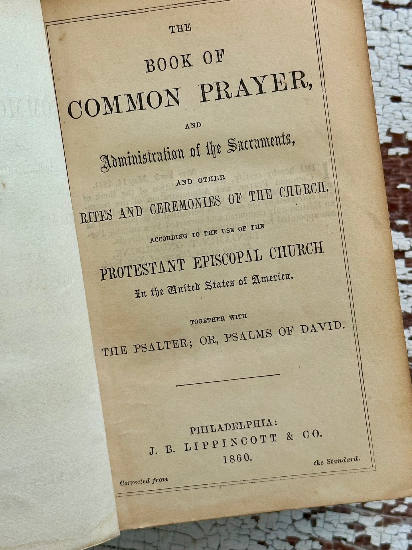 1860 Full Leather Church Services Book