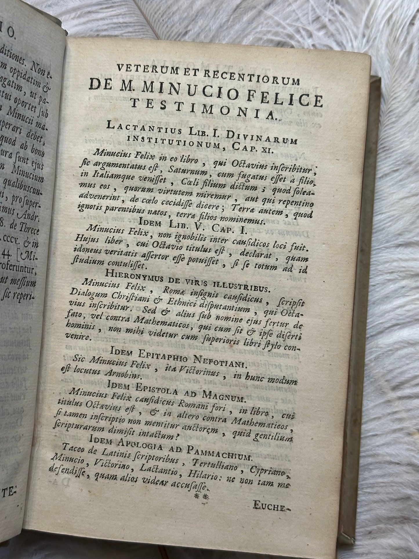1709 M.Minucii Felicis Octavius Book in Latin- Full Vellum