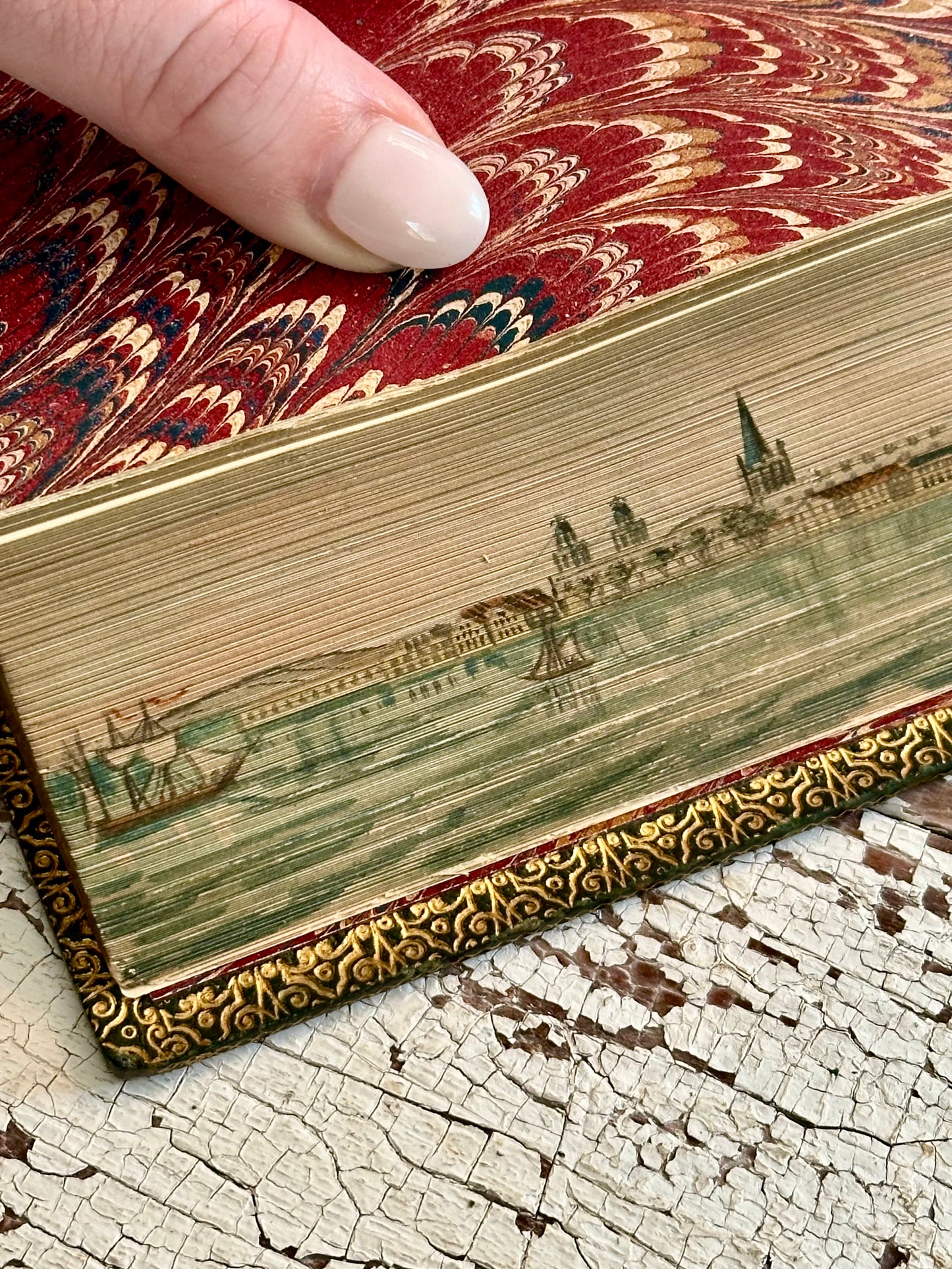 Rare Antique Poems of Mrs. Hemans with Hidden Fore-edge Painting