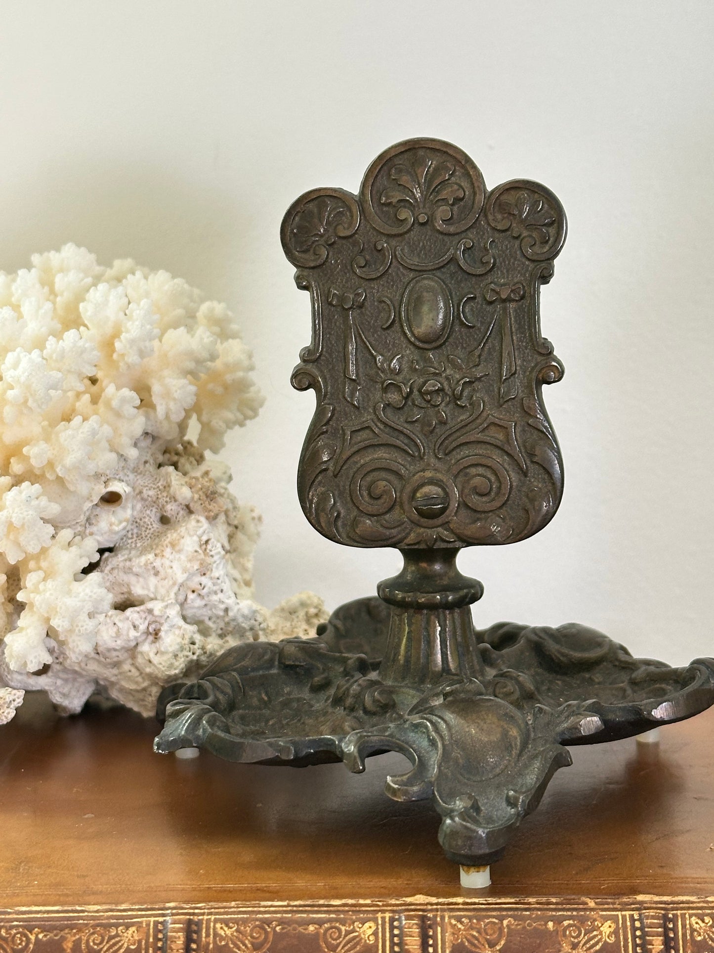Antique Ornate Match Box Holder or Book Stand