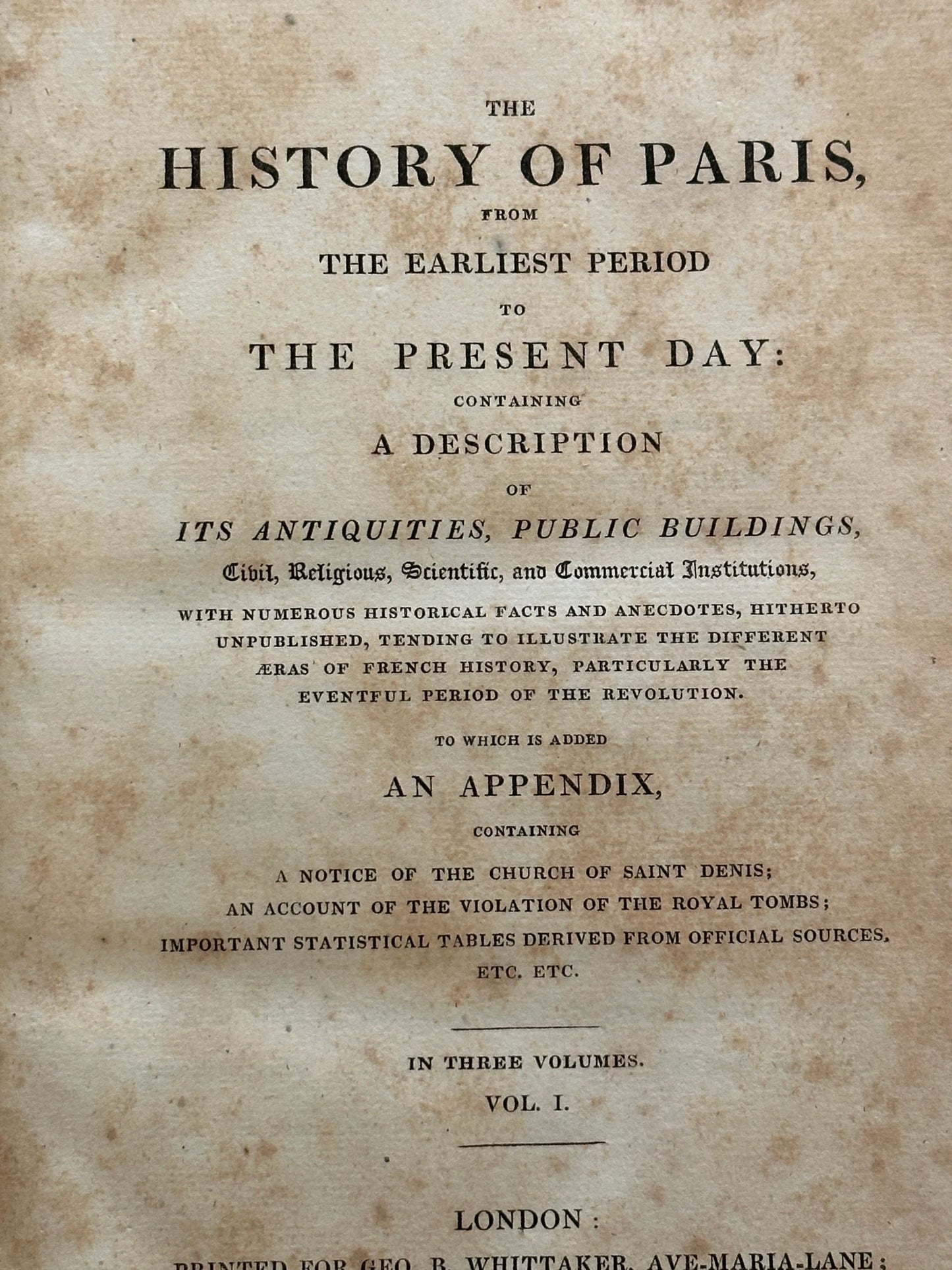 1825 The History of Paris Book Set