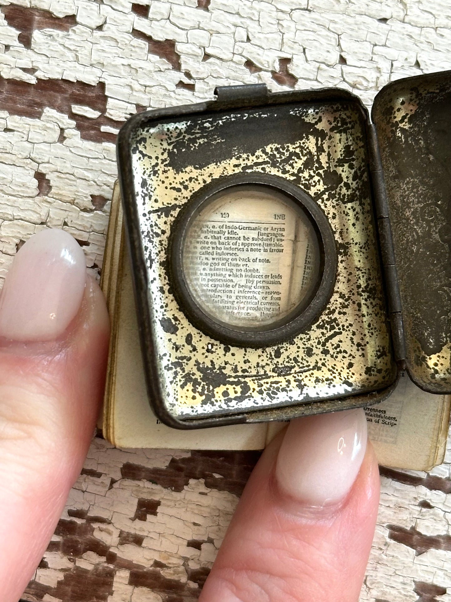 Antique Micro Bryce’s English Dictionary in Silver Case