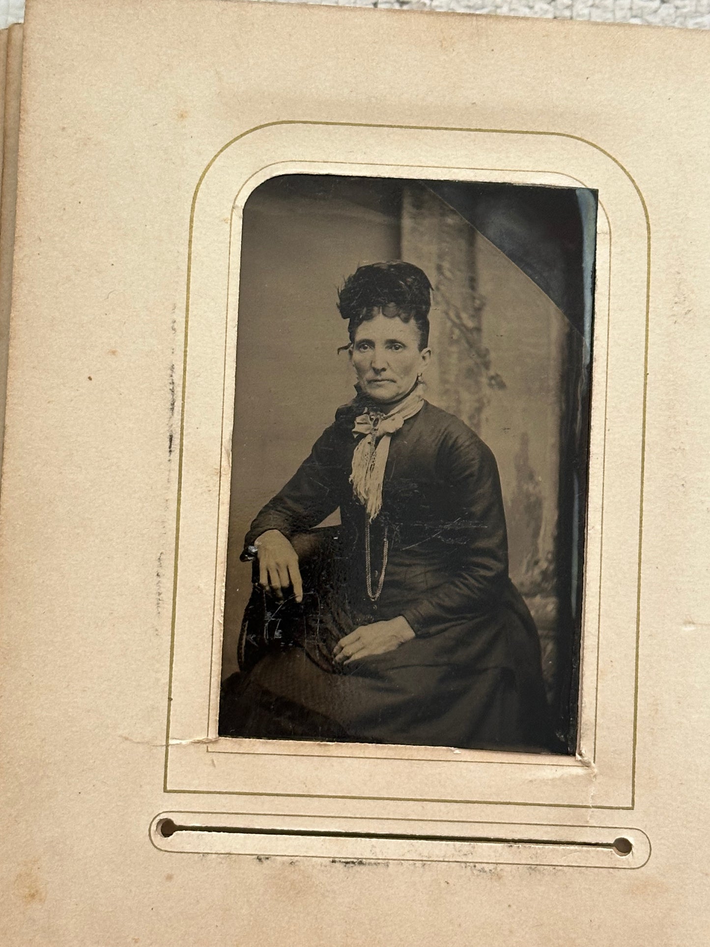 Antique Leather Photo Album Filled with Old Photographs & Tintypes