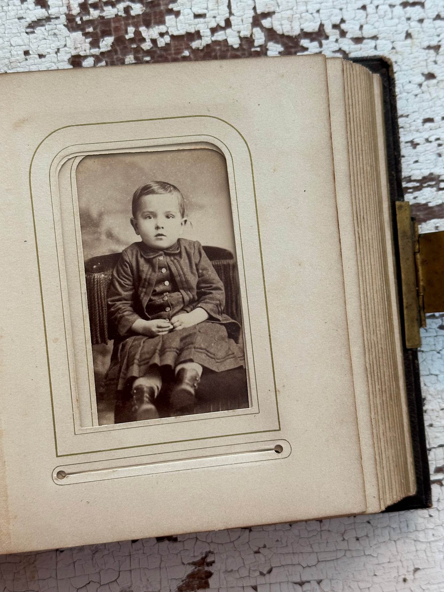 Antique Leather Photo Album Filled with Old Photographs & Tintypes