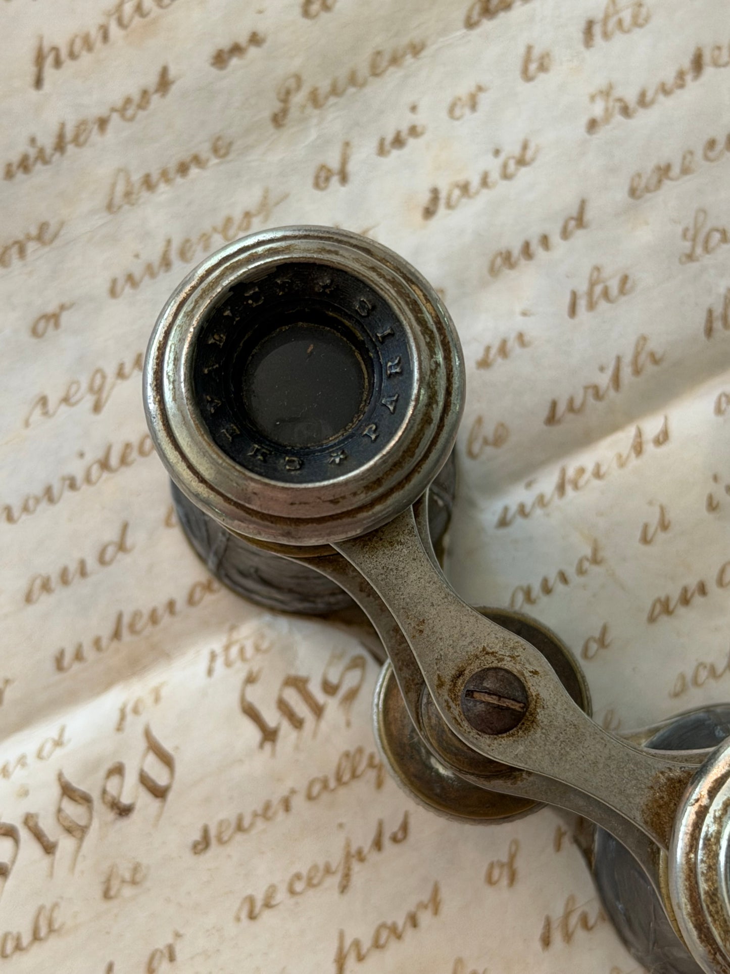 Antique French Opera Glasses With Hunt Scene