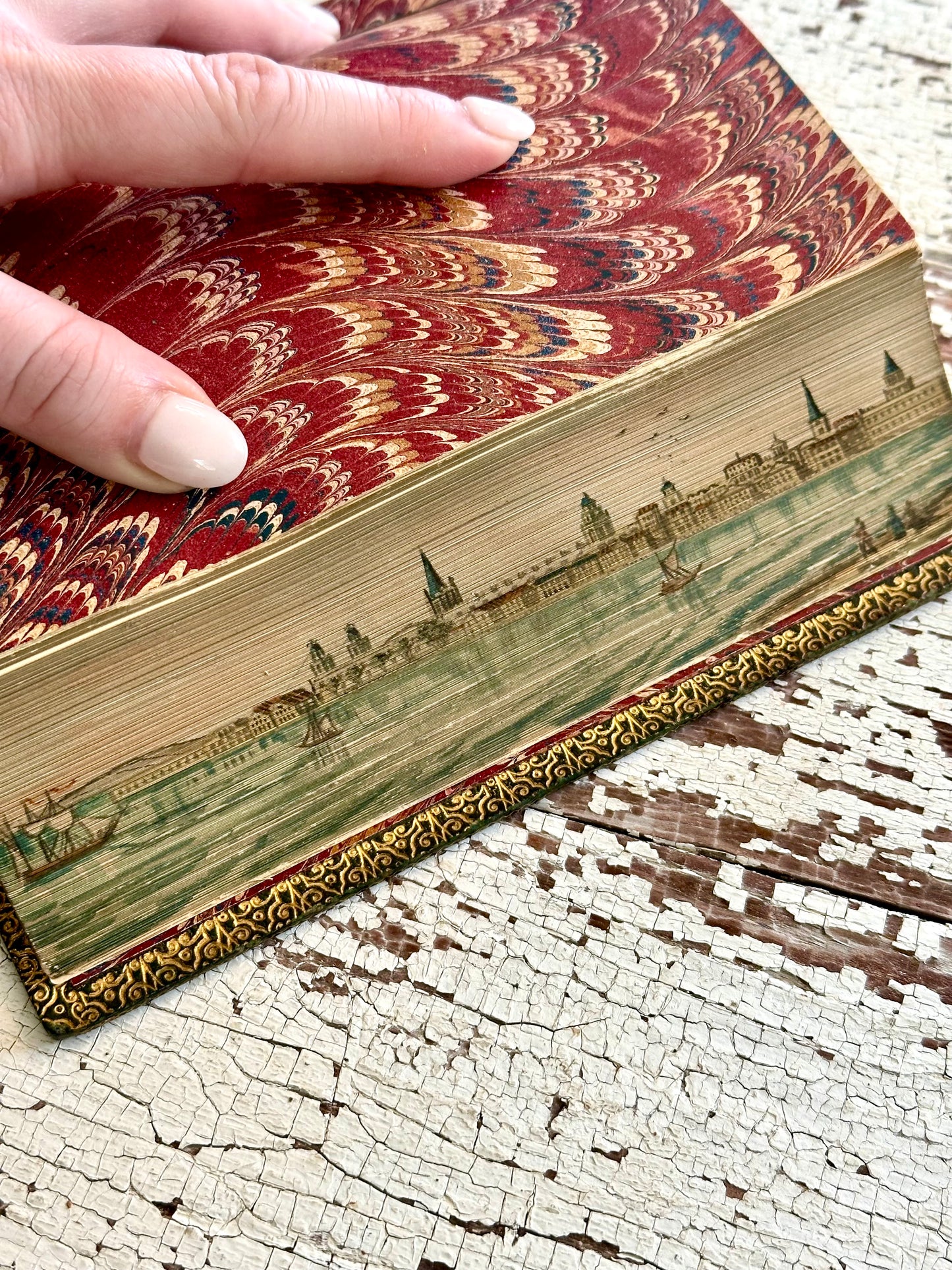 Rare Antique Poems of Mrs. Hemans with Hidden Fore-edge Painting