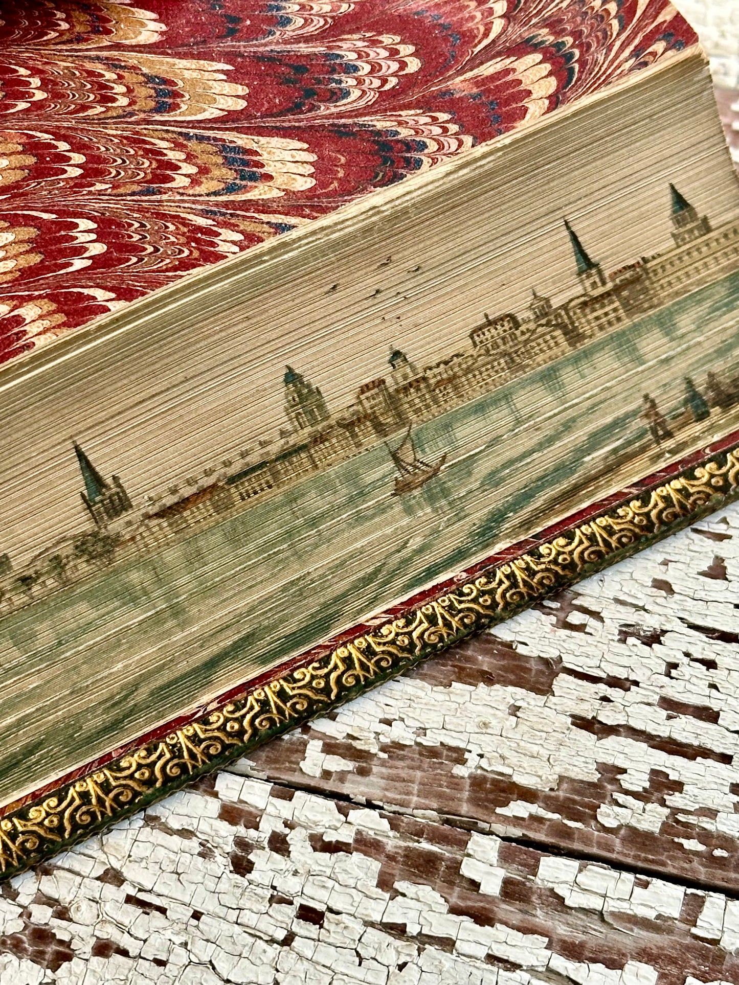 Rare Antique Poems of Mrs. Hemans with Hidden Fore-edge Painting