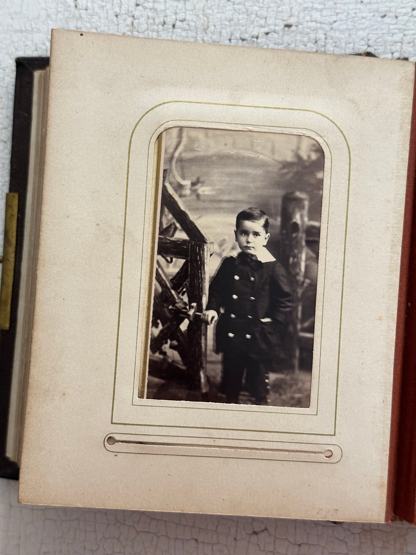Antique Leather Photo Album Filled with Old Photographs & Tintypes