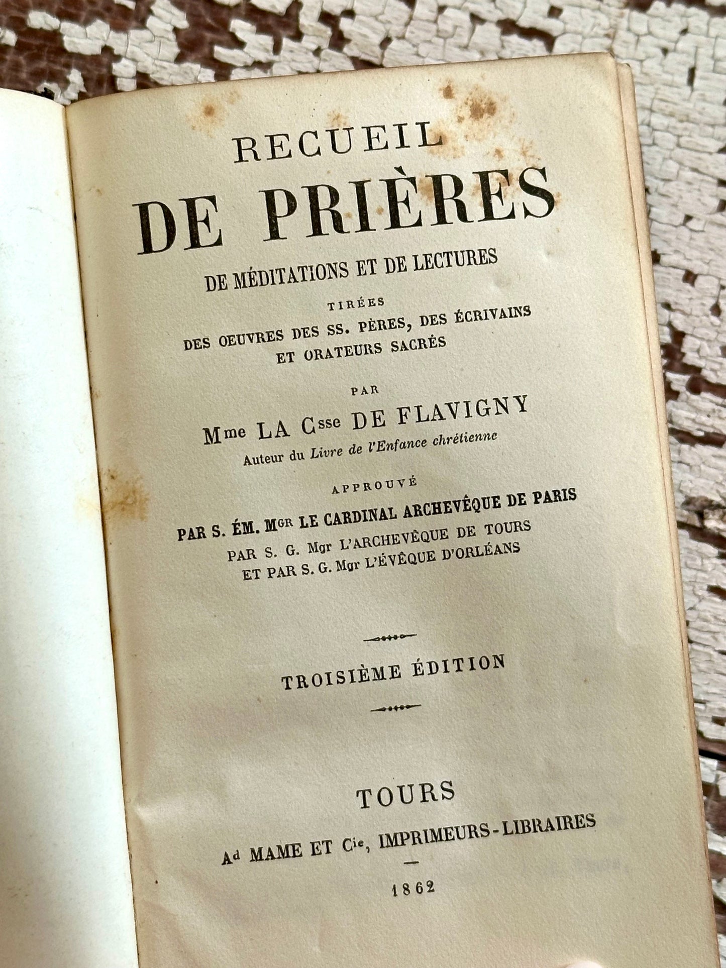 Rare 1862 French Prayer Book with Gauffered Edge- In French