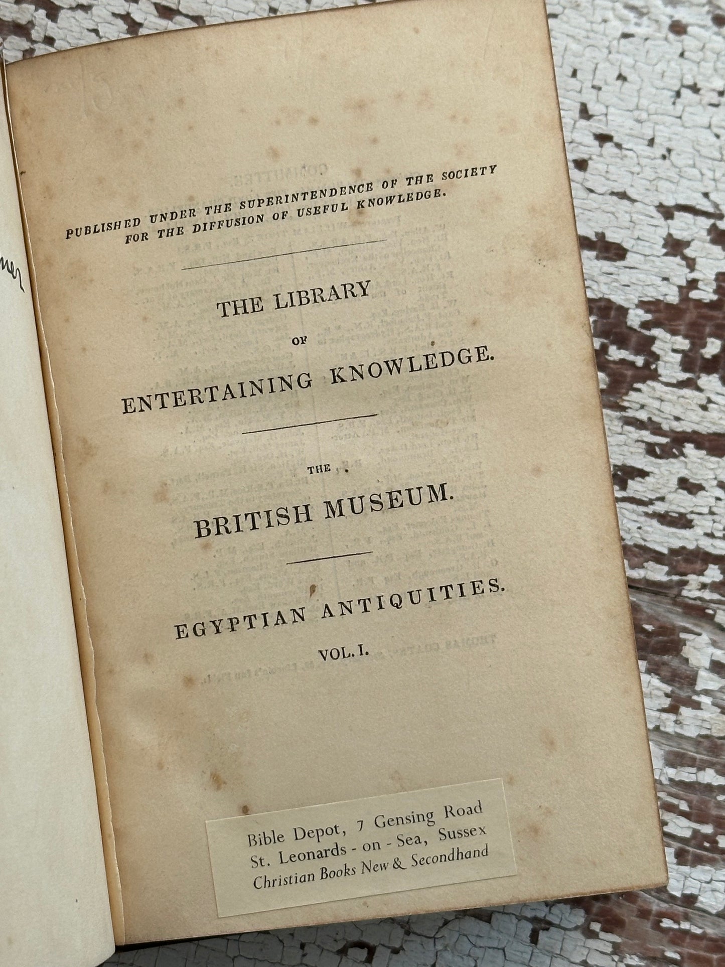 1832 Egyptian Antiquities From The Library of Entertaining Knowledge