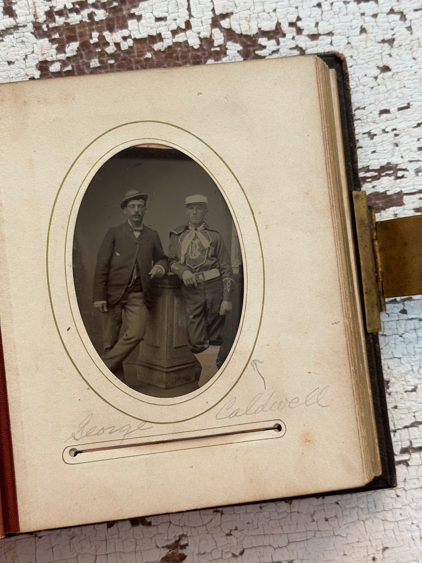 Antique Leather Photo Album Filled with Old Photographs & Tintypes
