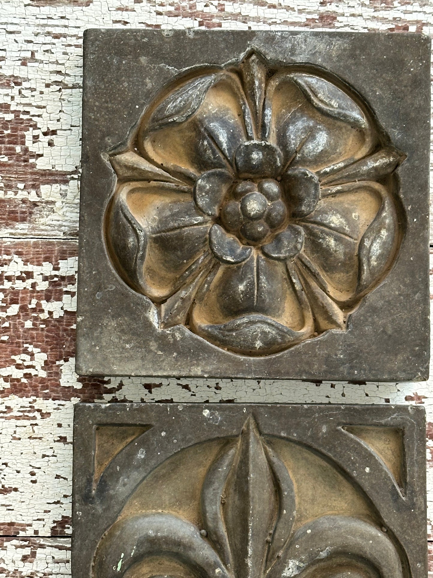 Pair of Decorative Stone Wall Plaques