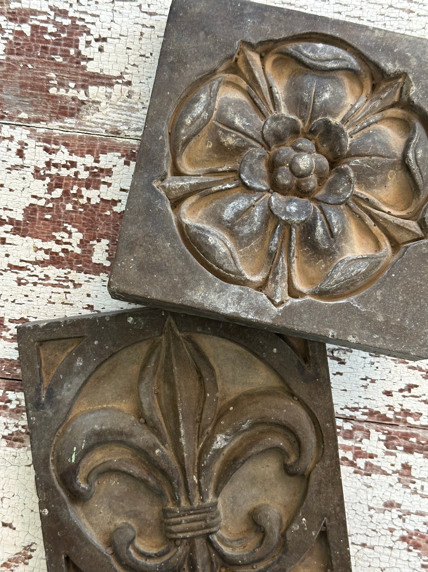 Pair of Decorative Stone Wall Plaques