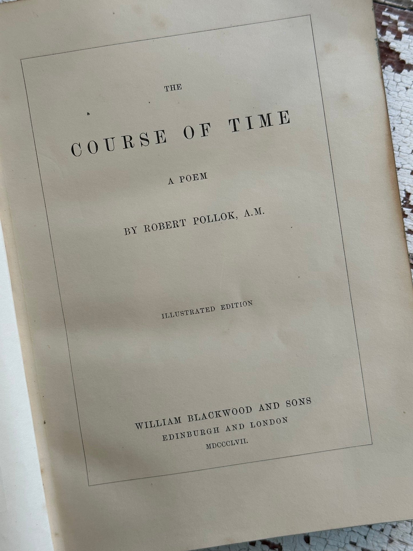 Rare 1857 The Course of Time Book With Hidden Fore-edge Painting