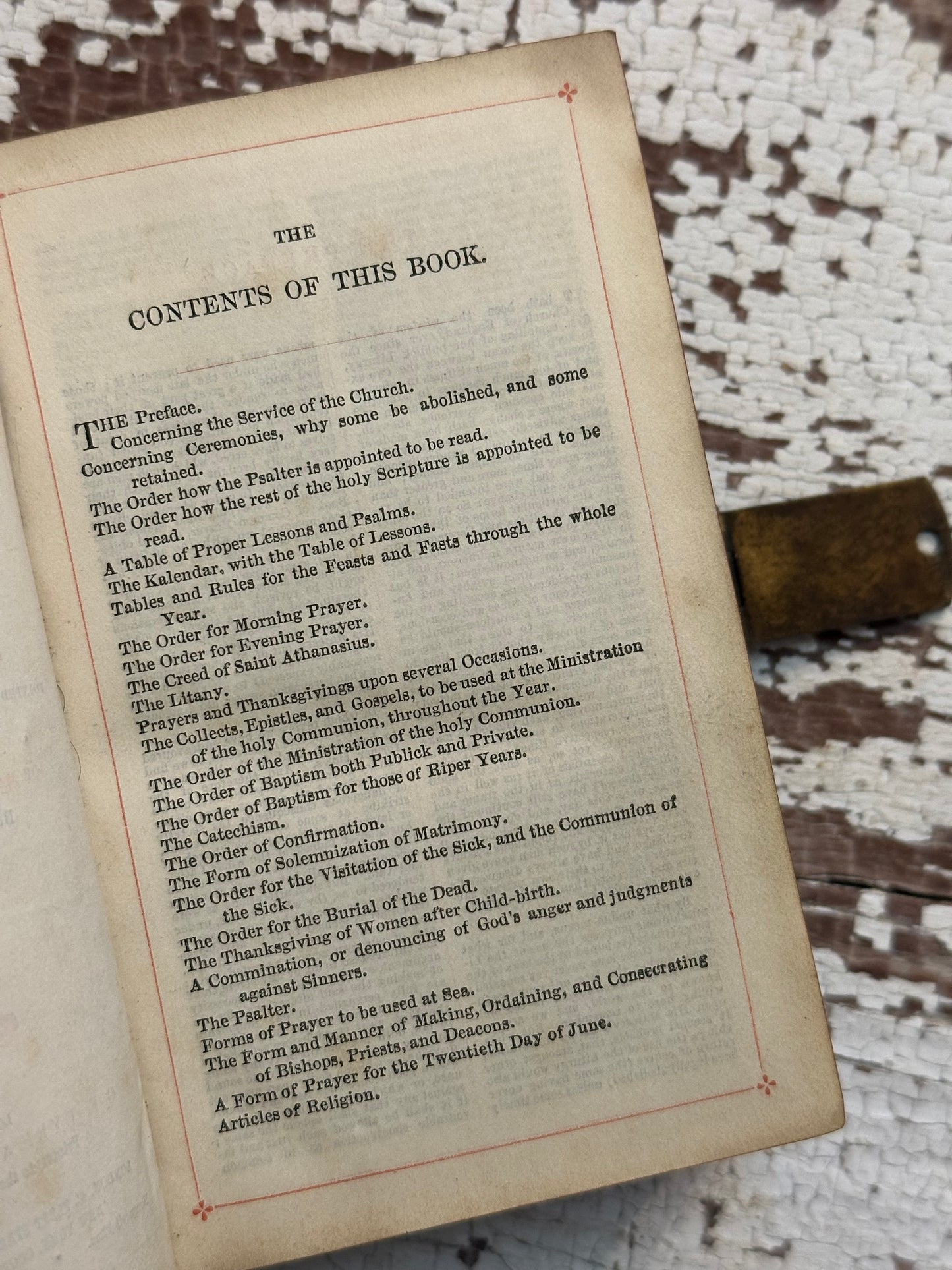 Antique Leather Book of Common Prayer- with clasp