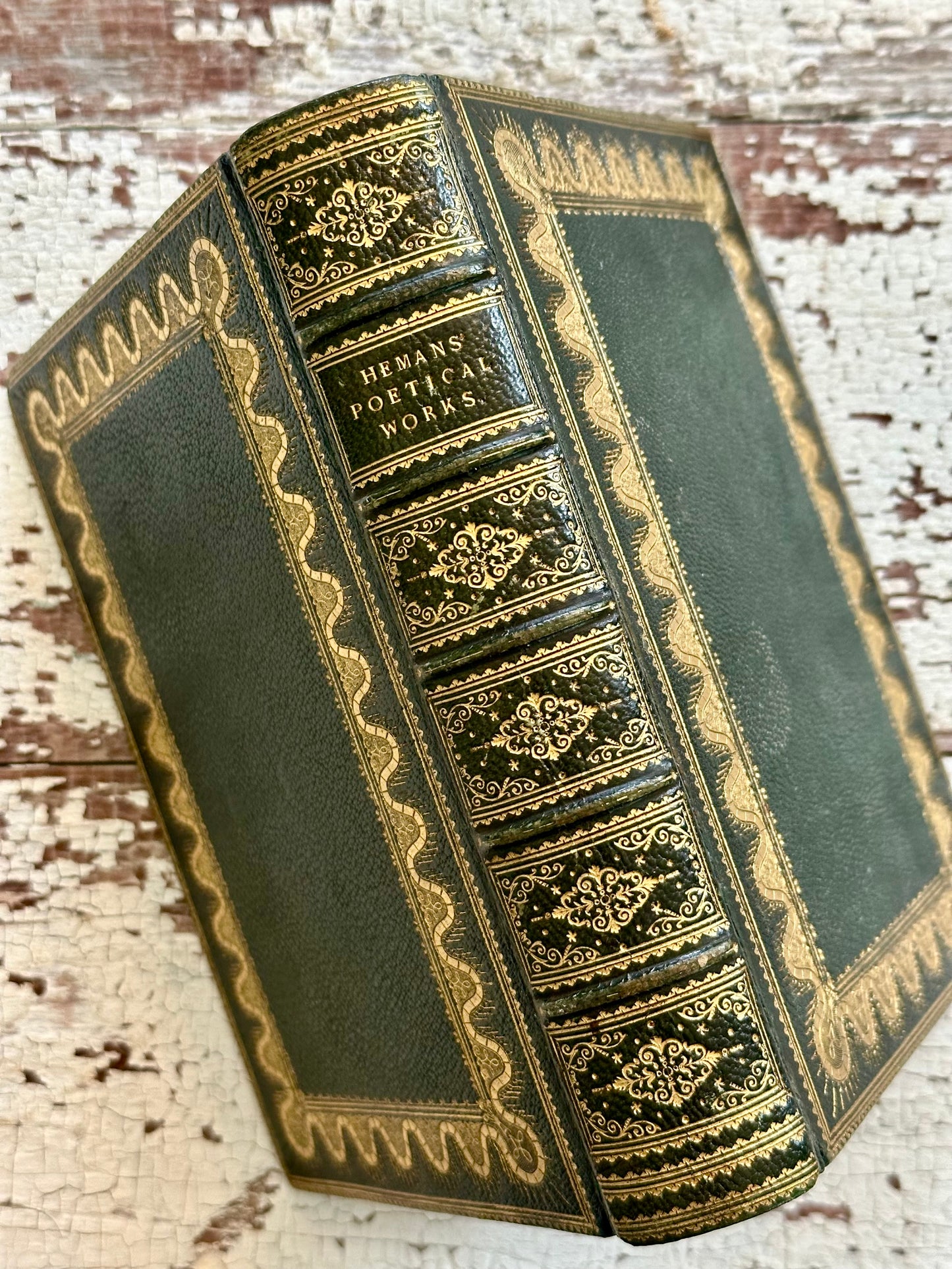 Rare Antique Poems of Mrs. Hemans with Hidden Fore-edge Painting