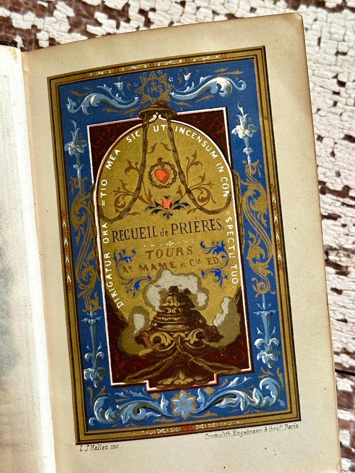Rare 1862 French Prayer Book with Gauffered Edge- In French