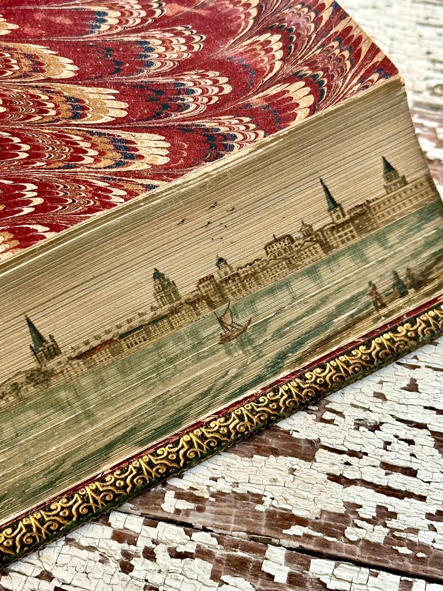 Rare Antique Poems of Mrs. Hemans with Hidden Fore-edge Painting
