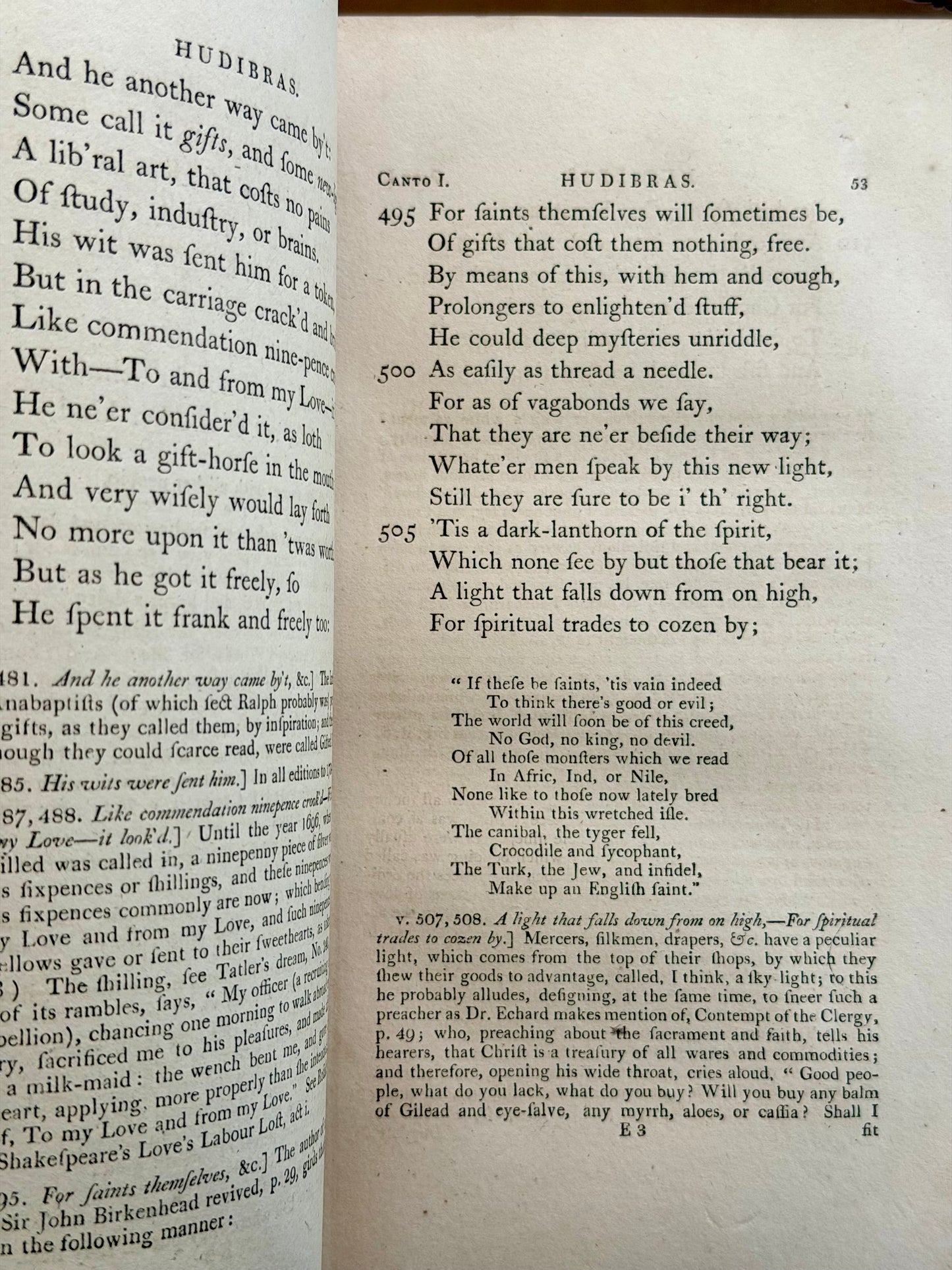 1801 Hudibras by Samuel Butler- Complete in Two Volumes