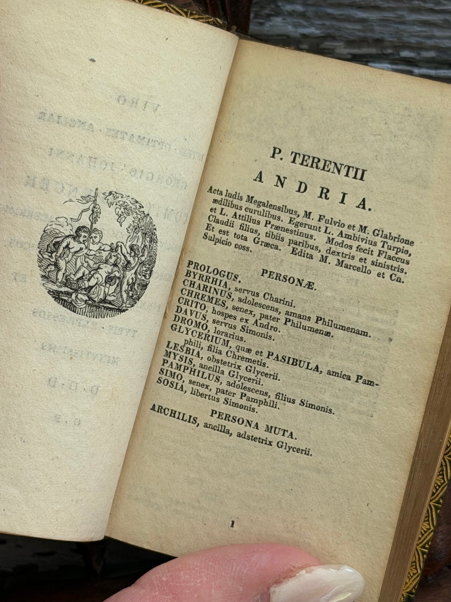 1823 Miniature Publius Terentius Afer Book- Fine Binding