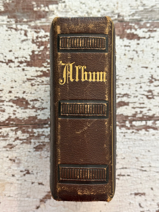 Antique Leather Photo Album Filled with Old Photographs & Tintypes