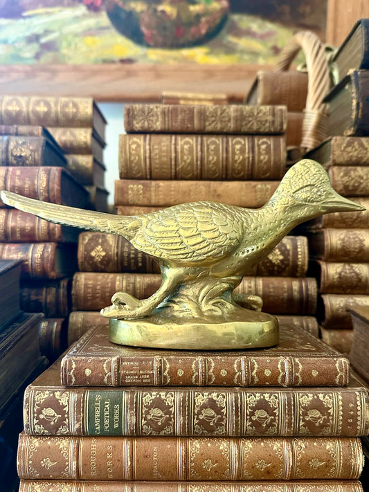 Brass Roadrunner Bird Statue