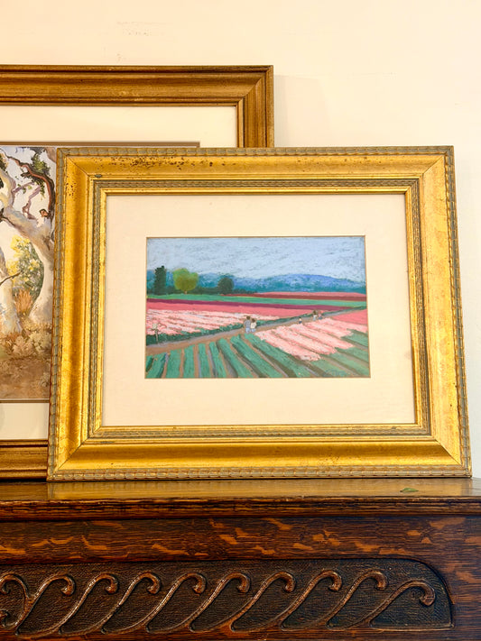 Original Pastel Painting in Gold Frame