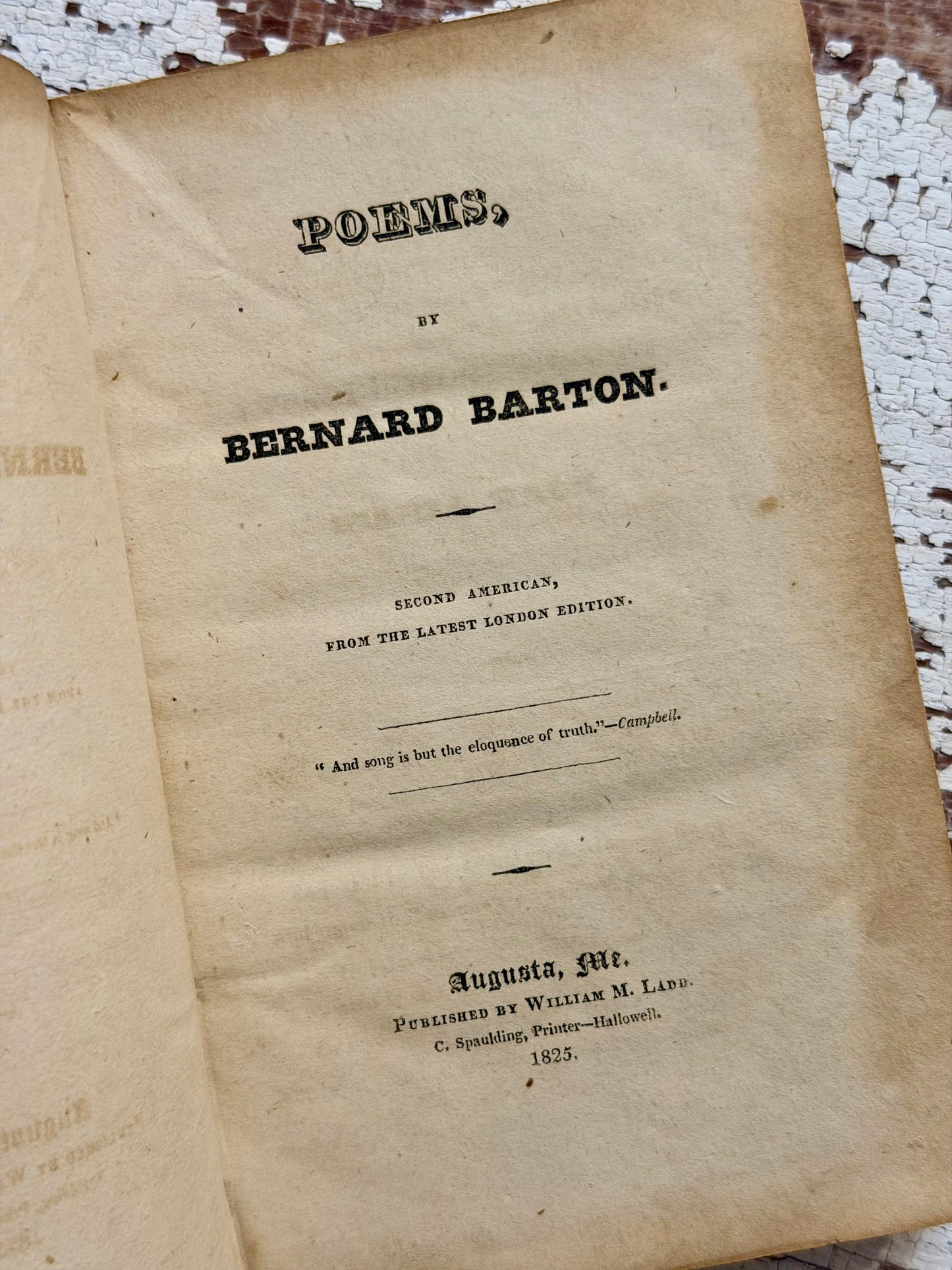 1825 Poems of Bernard Barton- The Quaker Poet