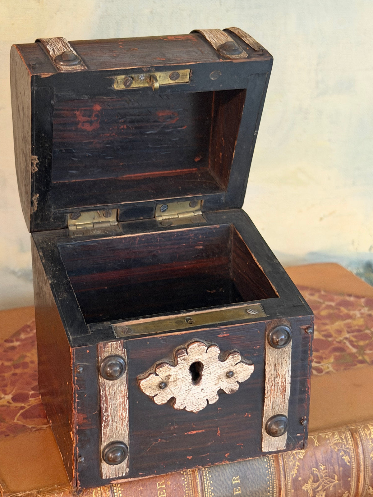 Antique Miniature Victorian Box with Key Hole