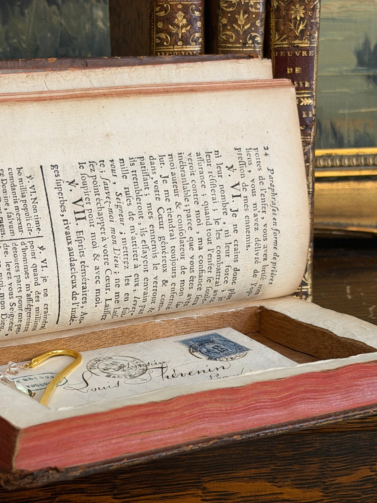 1776 French Leather Book with Hidden Compartment & Royal Provenance