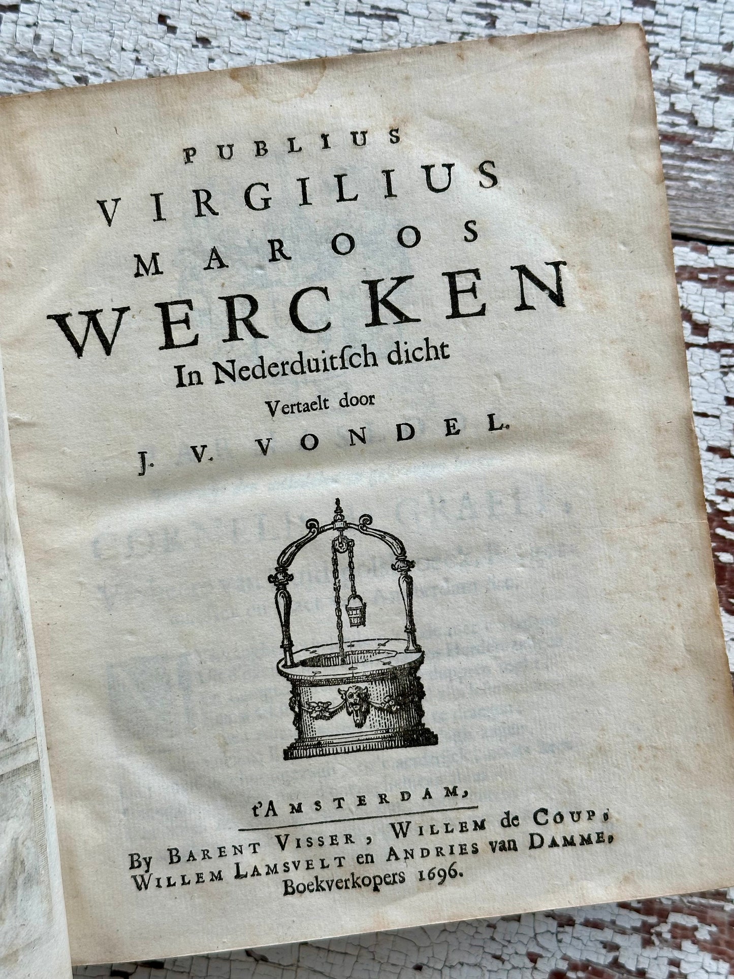 1696 Publious Virgilius Maroos Works in Full Vellum