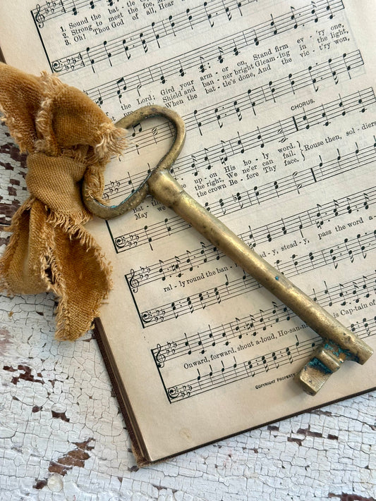 Large Antique Brass Key