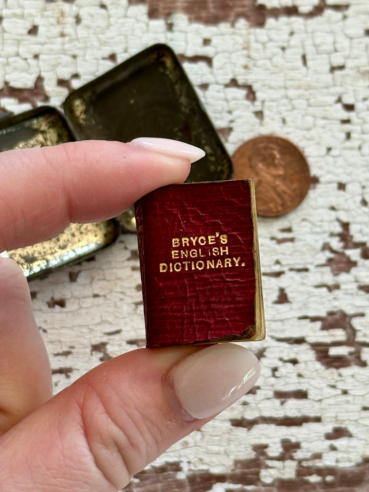 Antique Micro Bryce’s English Dictionary in Silver Case