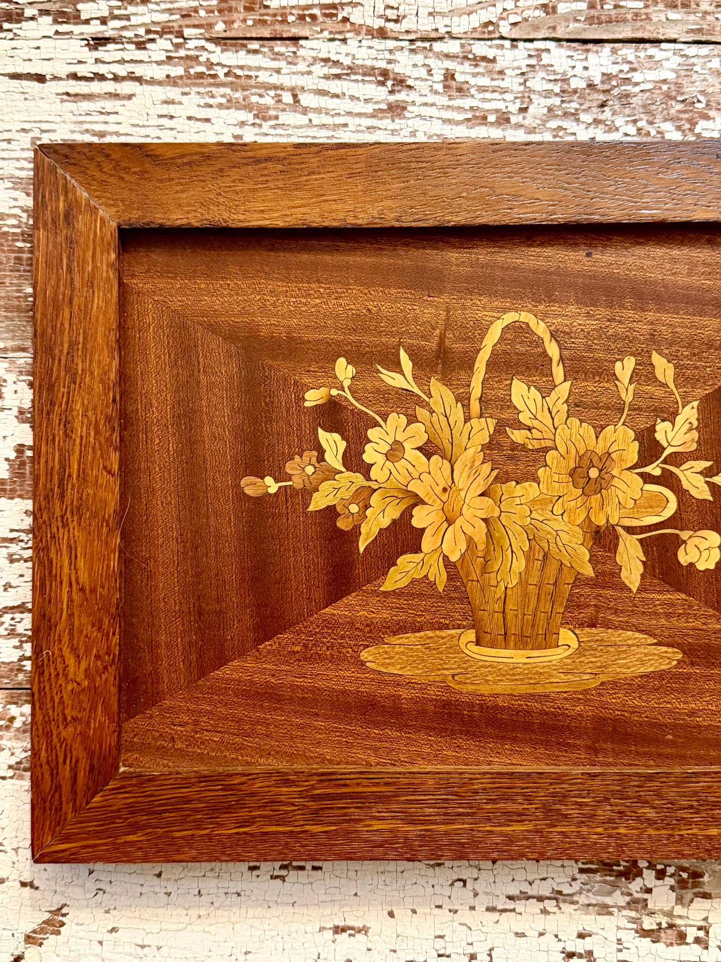 Vintage Wood Inlay Art Piece