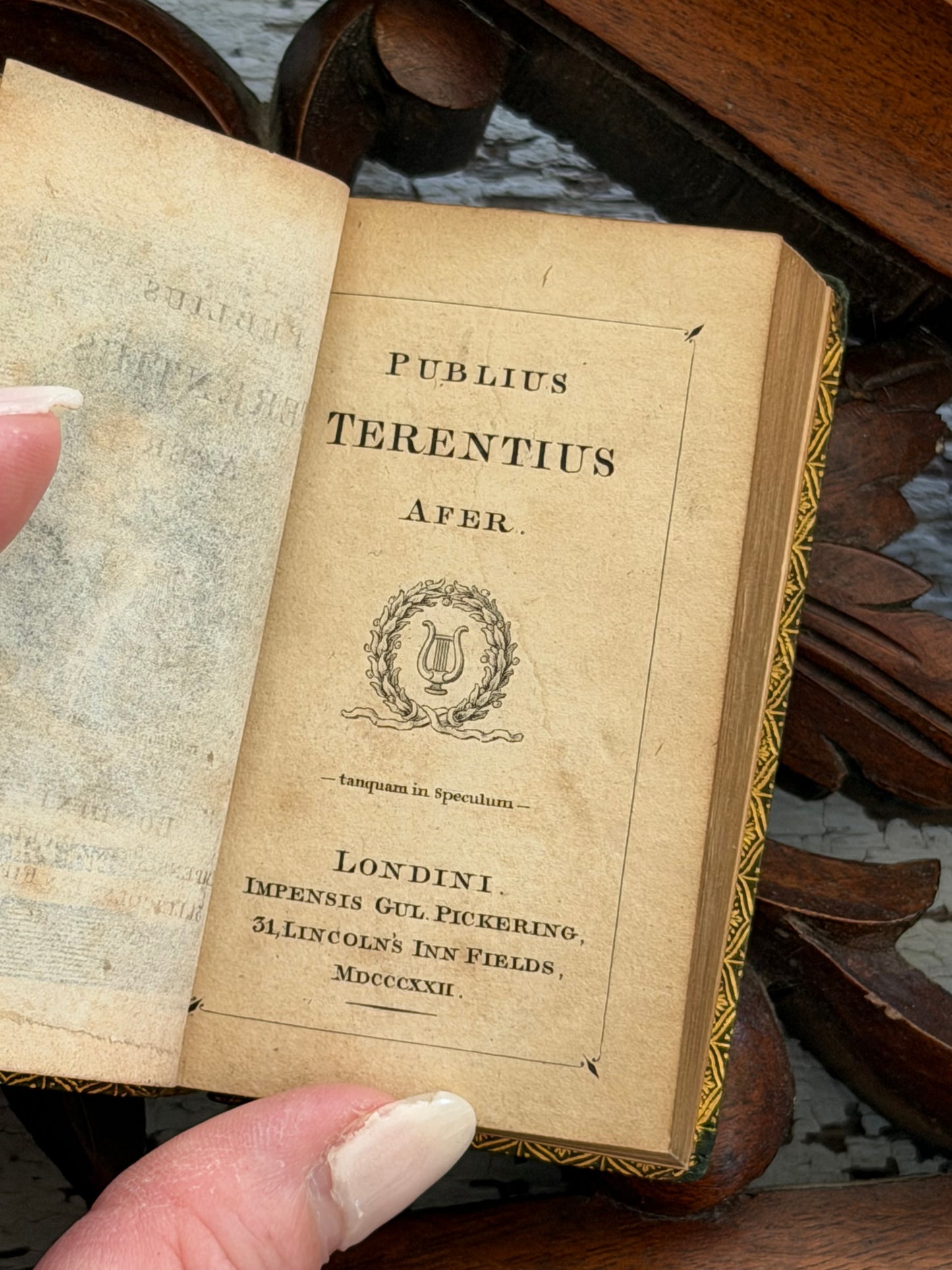 1823 Miniature Publius Terentius Afer Book- Fine Binding