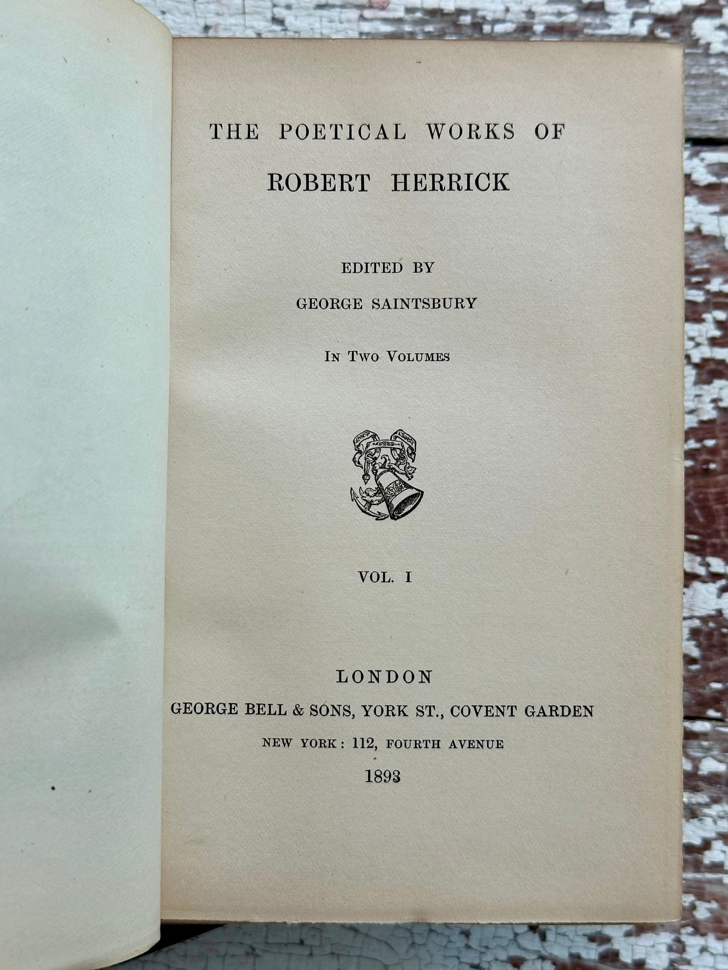 1893 The Poetical Works of Robert Herrick- Vellum