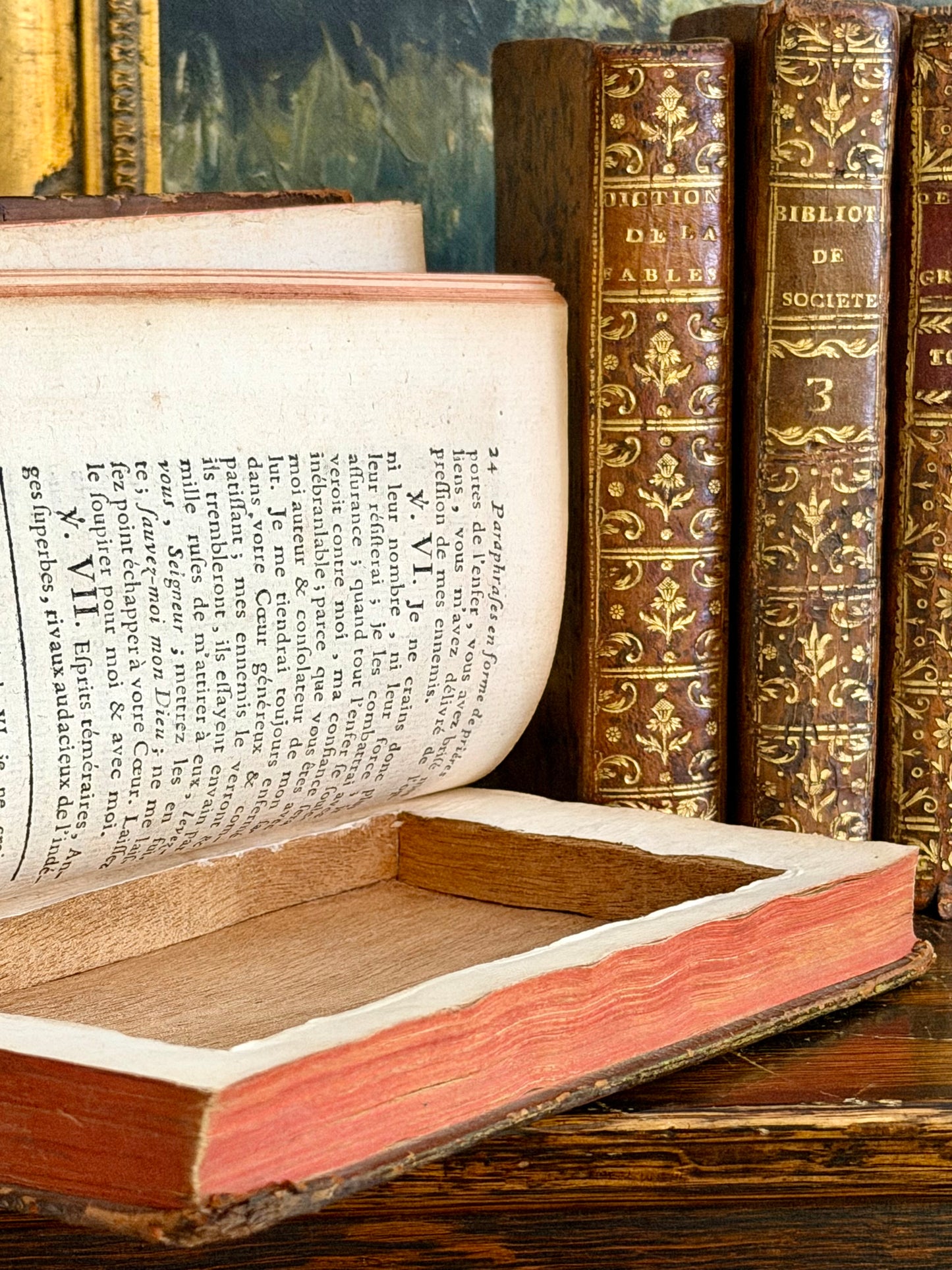 1776 French Leather Book with Hidden Compartment & Royal Provenance