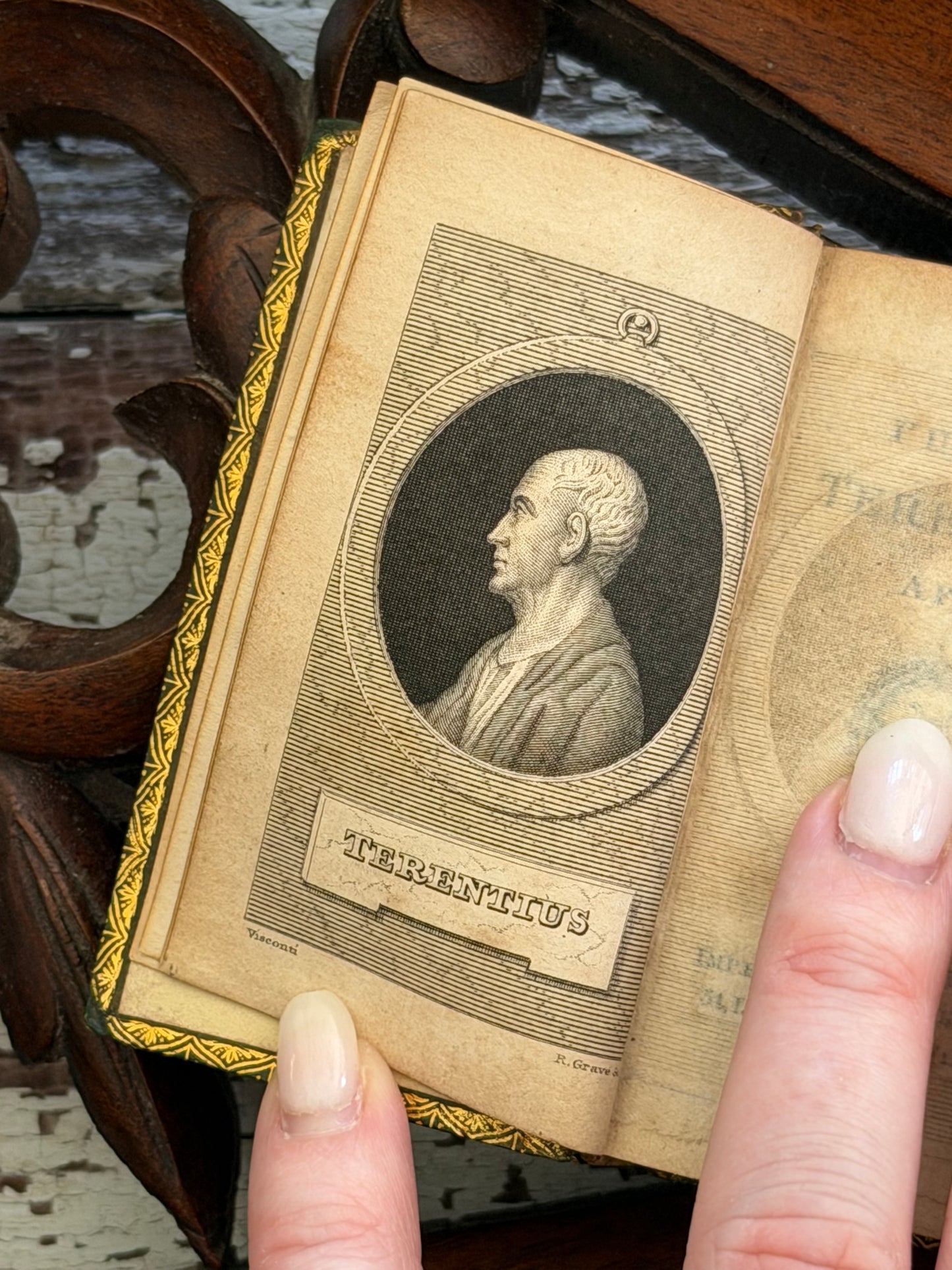 1823 Miniature Publius Terentius Afer Book- Fine Binding