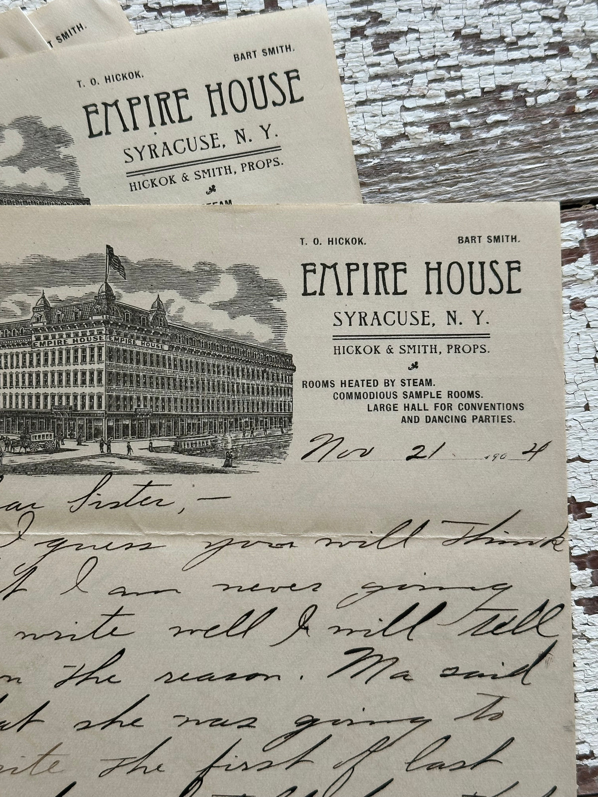Burrow Letters 1904 Letter Home to a Sister- Discusses the Election of Theadore Roose ...